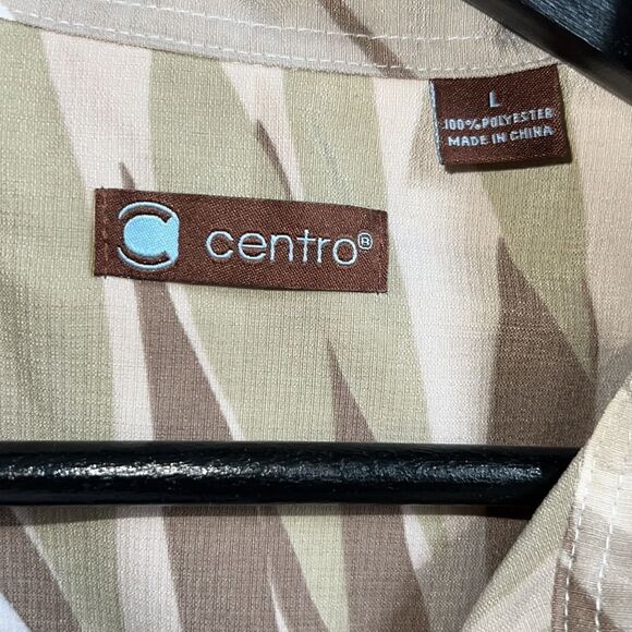 CENTRO Neutral Color Hawaiian Button Down Floral Shirt-L - Picture 4 of 8